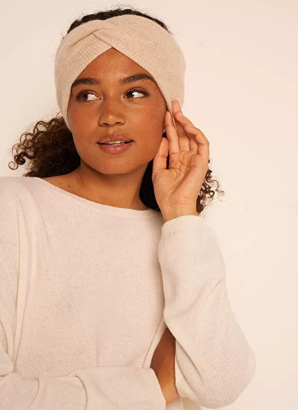 Sale Sud Express Bandeau Cache Oreilles, 100% Cachemire Beige Chine Bruce