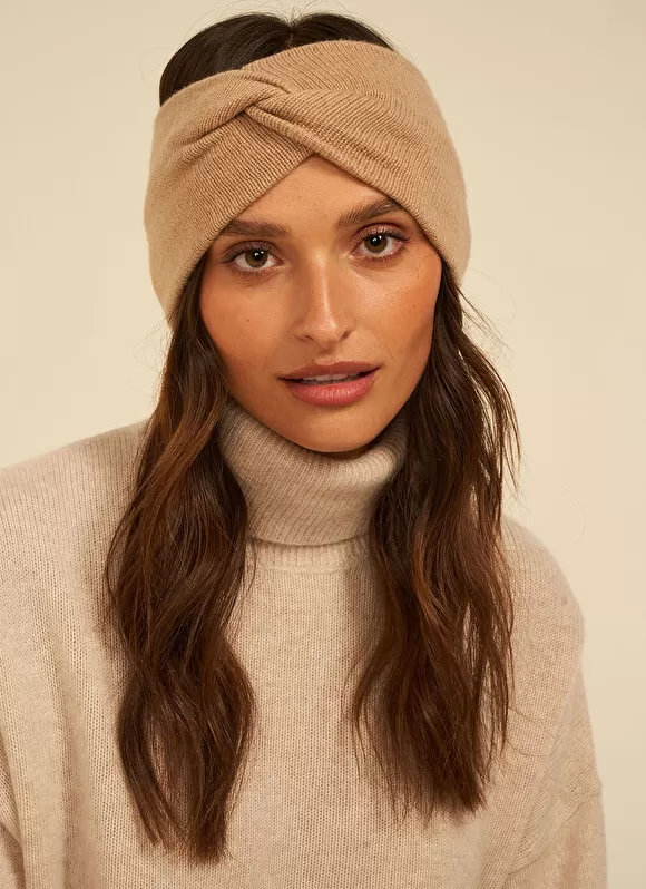 Shop Sud Express Bandeau Cache Oreilles, 100% Cachemire Camel Bruce