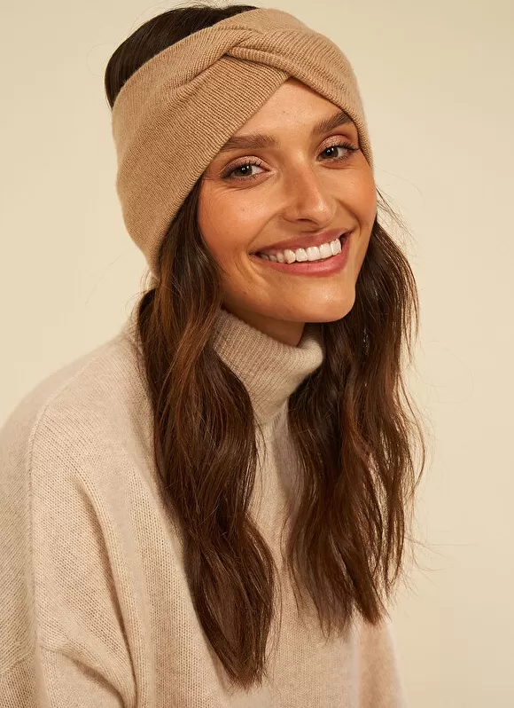Shop Sud Express Bandeau Cache Oreilles, 100% Cachemire Camel Bruce