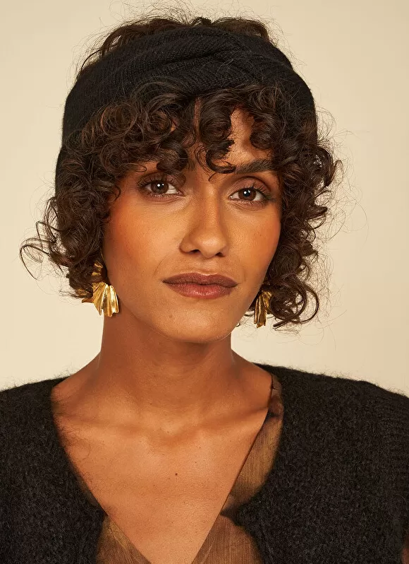 Best Sud Express Bandeau Cache Oreilles, 100% Cachemire Noir Bruce