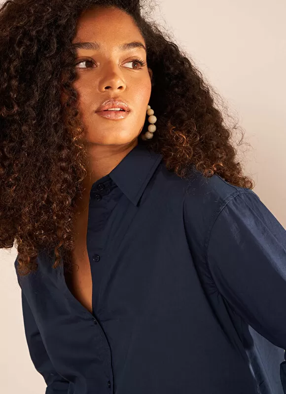 Hot Sud Express Chemise Ample En Popeline De Coton Bleu Cascade