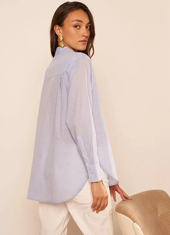 Shop Sud Express Chemise Ample En Popeline De Coton Ciel Cascada