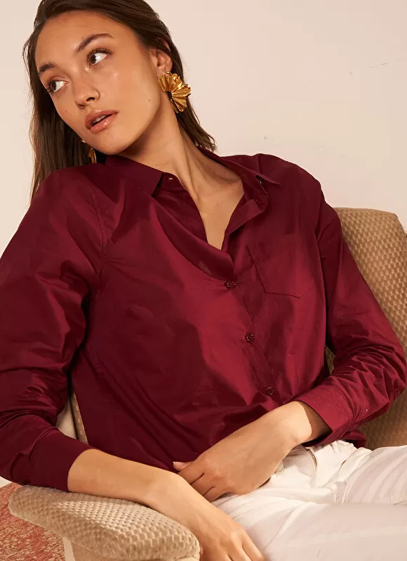 Sale Sud Express Chemise Classique Bordeaux Cortaline