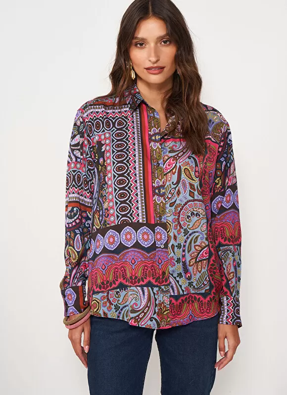 Store Sud Express Chemise Classique Imprimee Kaki Cartage