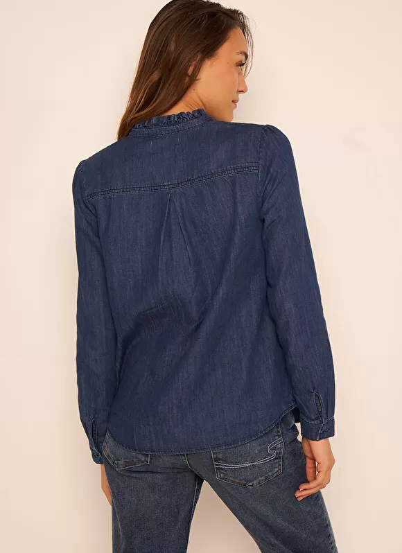 Online Sud Express Chemise En Jean A Manches Longues Dark Stone Castellenia