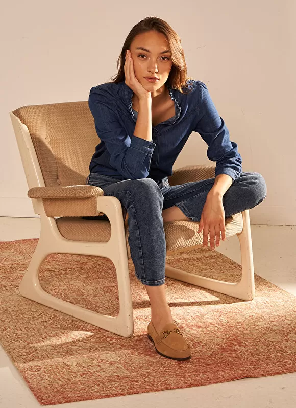 Online Sud Express Chemise En Jean A Manches Longues Dark Stone Castellenia