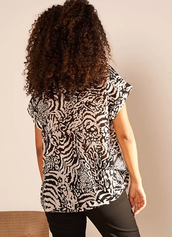 Cheap Sud Express Chemise Imprimee Oversize A Manches Cour... Noir Calixa