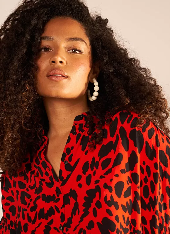 Flash Sale Sud Express Chemise Oversize A Manches Courtes Rouge Calixie