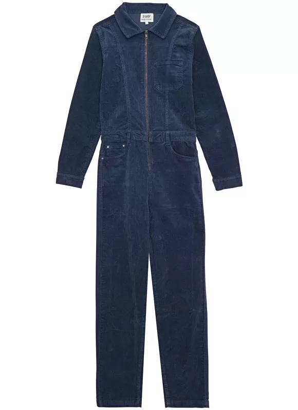 Cheap Sud Express Combi Pantalon En Velours Cotele A Manches Longues Indigo Clairy