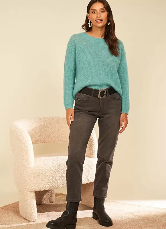Shop Sud Express Jean Boyfriend A Cinq Poches Grey Stone Ben