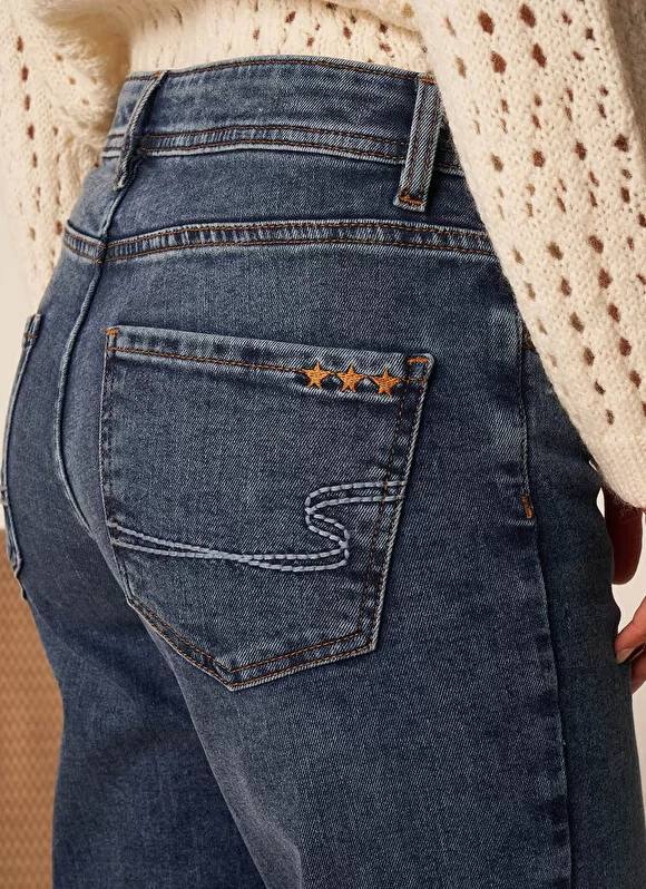 New Sud Express Jean Boyfriend A Cinq Poches Medium Dark Sto Ben