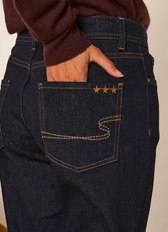 Sale Sud Express Jean Boyfriend A Cinq Poches, Taille Medium Brut Ben