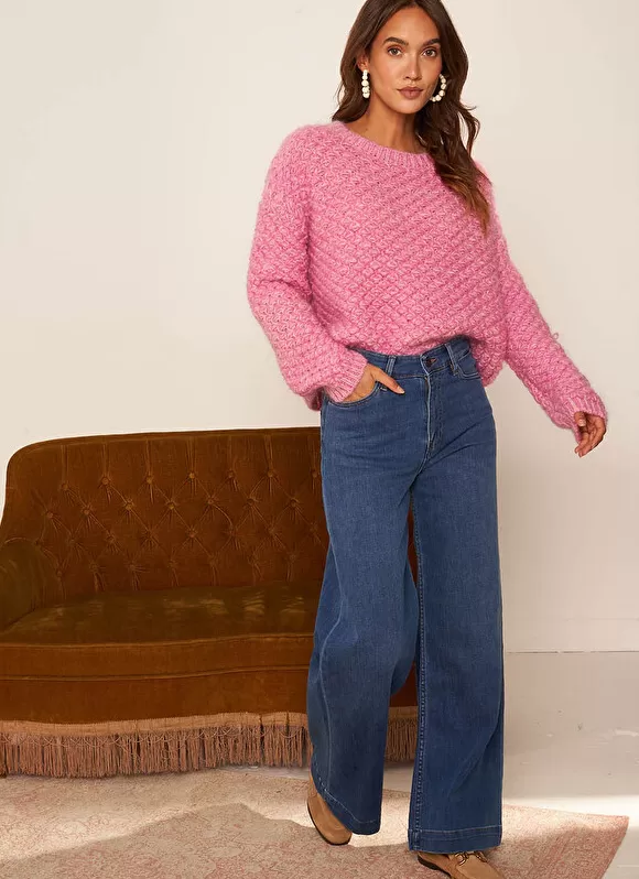 Flash Sale Sud Express Jean Flare A Taille Haute Medium Stone Lyla