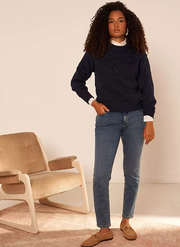 Sale Sud Express Jean Slim A Cinq Poches Medium Stone Stella