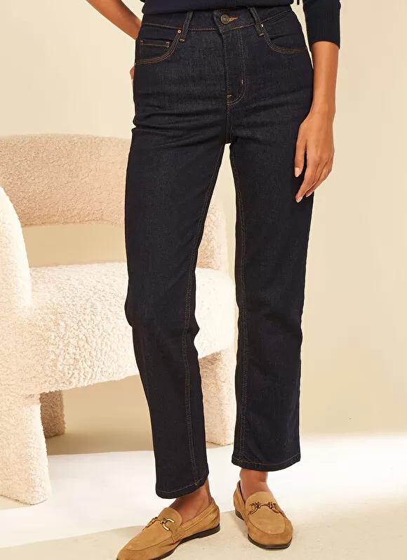 Sale Sud Express Jean Taille Haute Cinq Poches Brut Debby