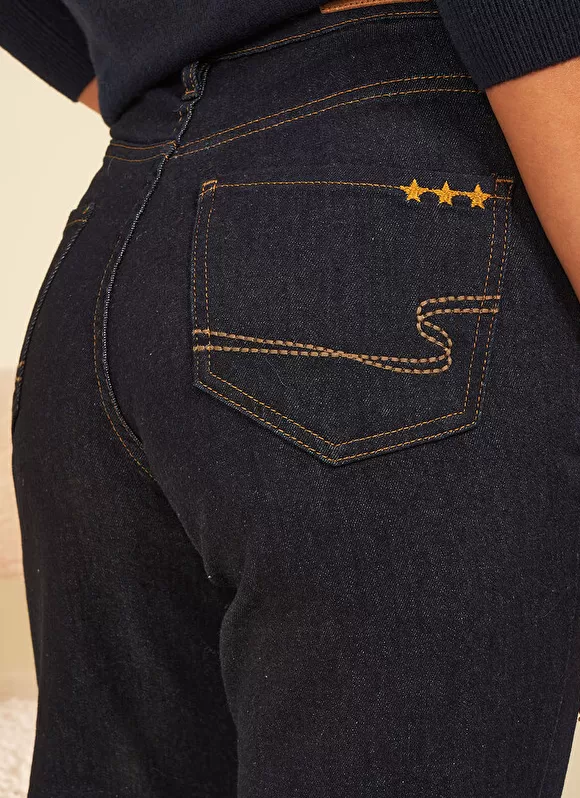 Sale Sud Express Jean Taille Haute Cinq Poches Brut Debby