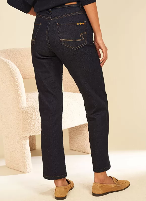Sale Sud Express Jean Taille Haute Cinq Poches Brut Debby