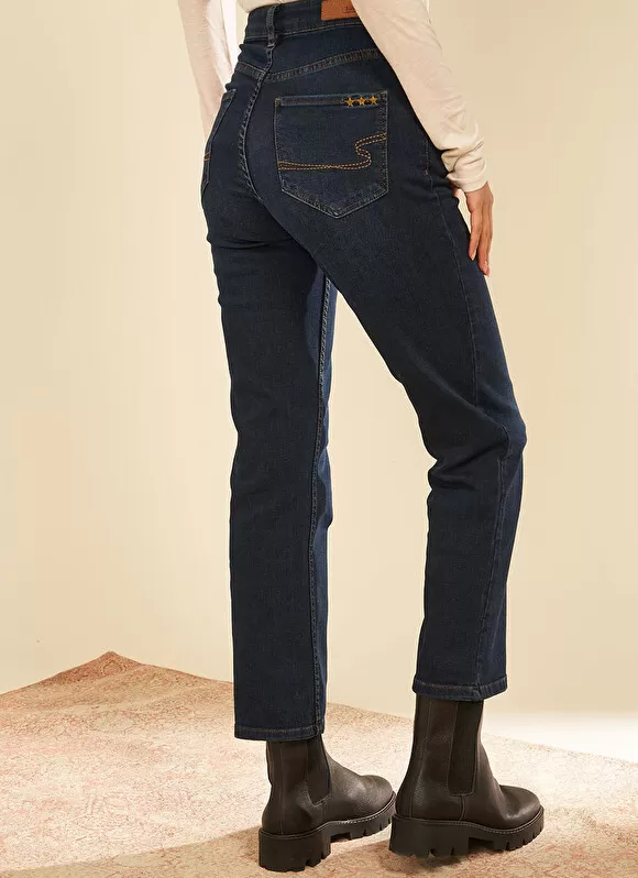Best Sale Sud Express Jean Taille Haute Cinq Poches Dark Stone Debby