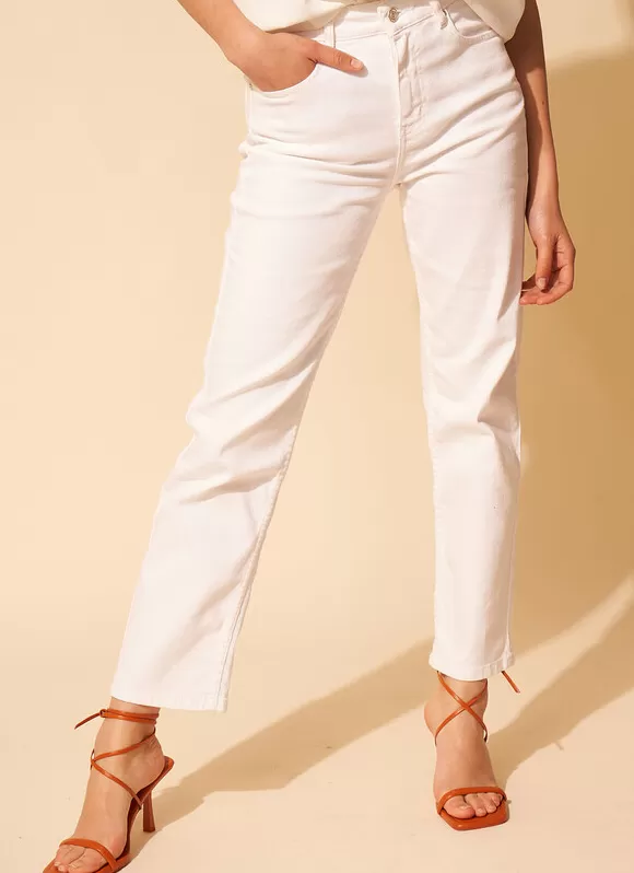 Best Sud Express Jean Taille Haute Cinq Poches Ecru Debby