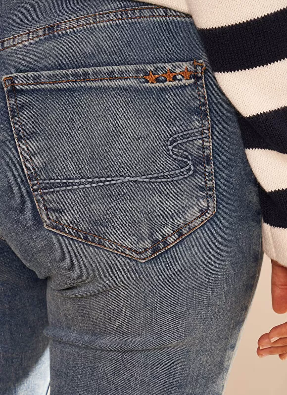 Clearance Sud Express Jean Taille Haute Cinq Poches Medium Stone Debby