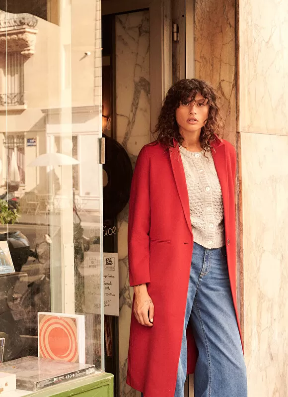 Shop Sud Express Manteau En Laine Framboise Metoile