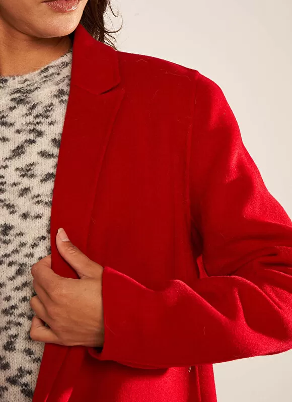 Shop Sud Express Manteau En Laine Framboise Metoile