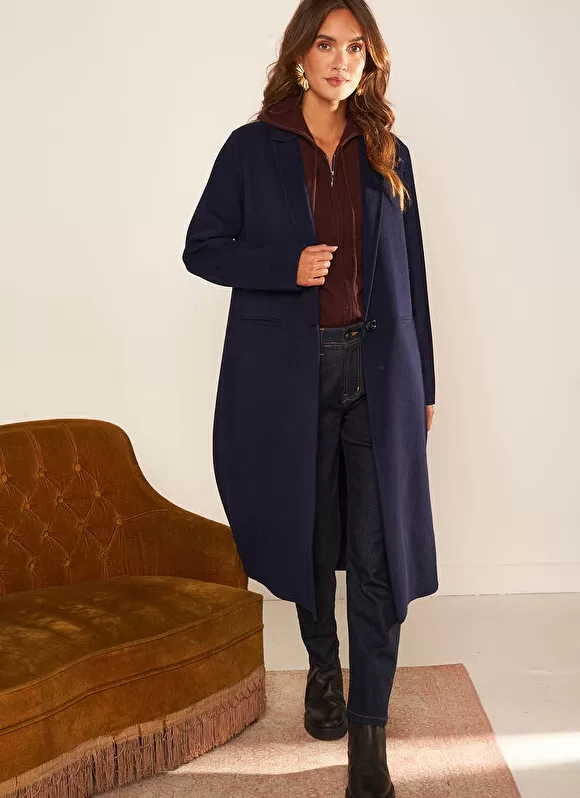 Shop Sud Express Manteau En Laine Marine Metoile