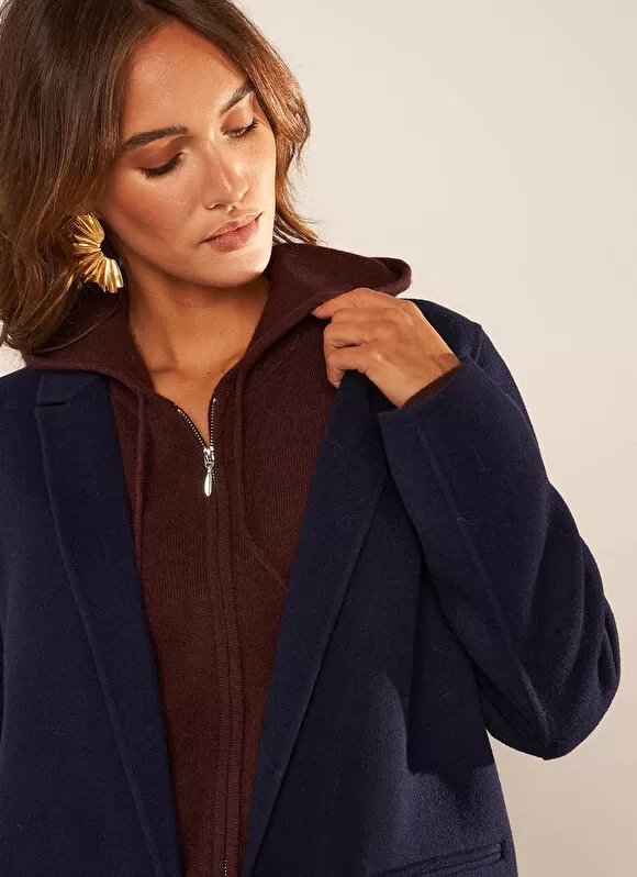 Shop Sud Express Manteau En Laine Marine Metoile