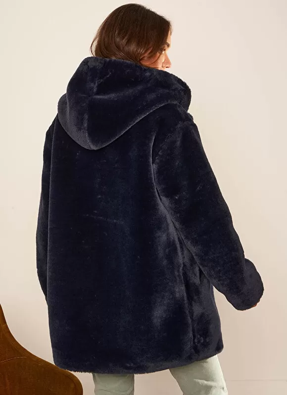 Best Sale Sud Express Manteau Mi Long En Fausse Fourrure Marine Mia