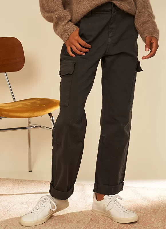 Outlet Sud Express Pantalon Cargo Taille Haute Plomb Pargo
