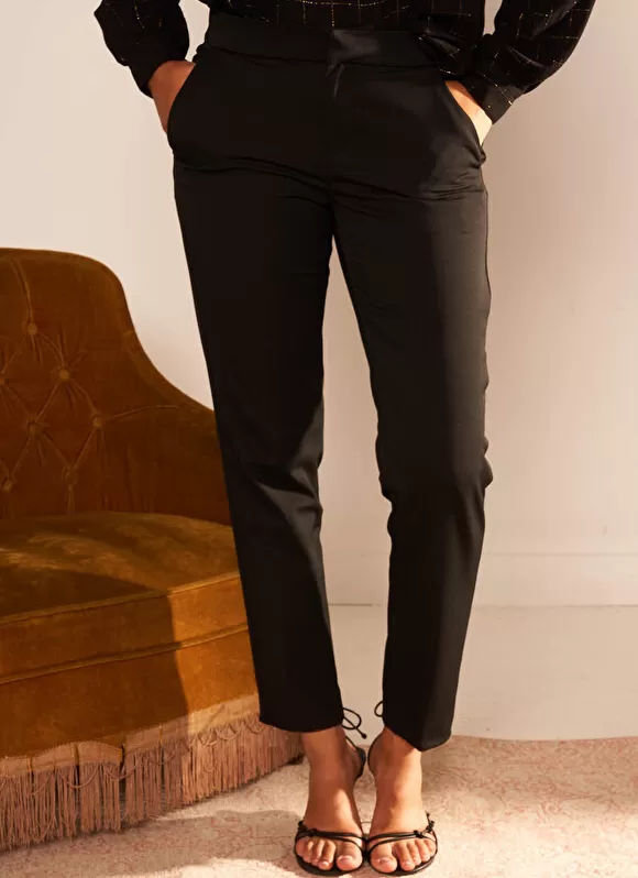 Sale Sud Express Pantalon De Ville Taille Elastiquee Noir Padisto
