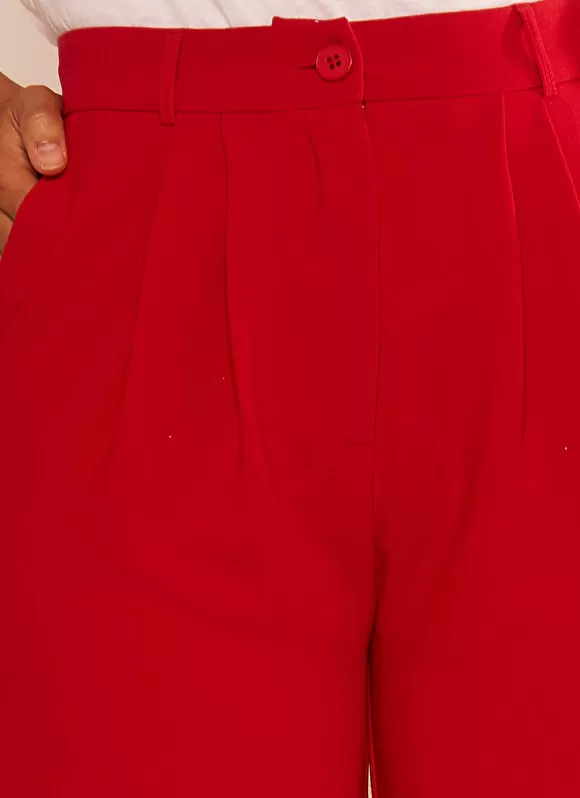 Outlet Sud Express Pantalon Tailleur Taille Haute Rouge Pasalta