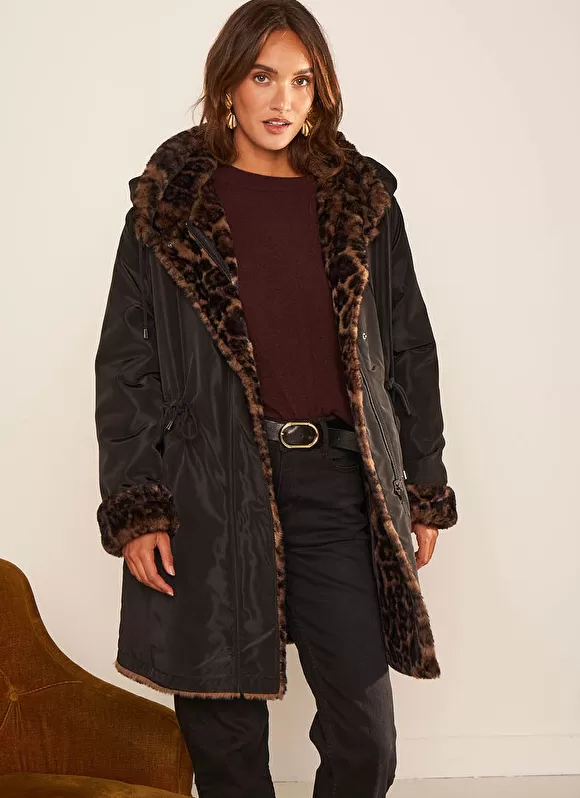 Shop Sud Express Parka Bi Matiere Reversible Noir Madison