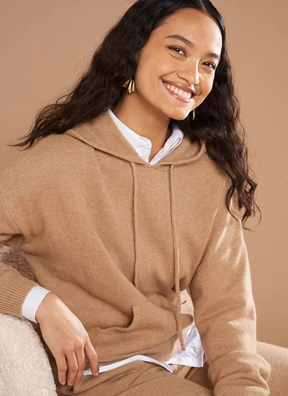 Best Sale Sud Express Pull A Capuche En Cachemire Epais Camel Mabebe