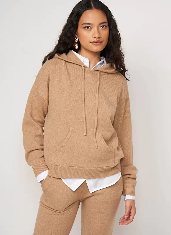 Best Sale Sud Express Pull A Capuche En Cachemire Epais Camel Mabebe