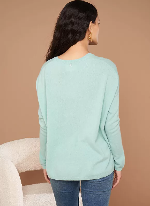 Best Sud Express Pull Au Volume Oversize Et A Manches Longues Pres Du Corps Aqua Monjoe