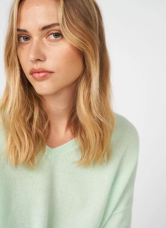 Best Sud Express Pull Au Volume Oversize Et A Manches Longues Pres Du Corps Aqua Monjoe