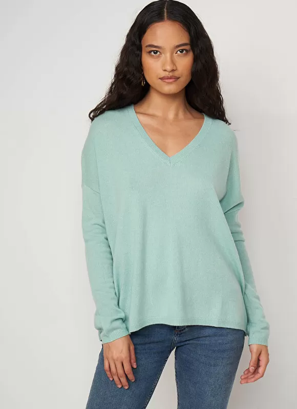 Best Sud Express Pull Au Volume Oversize Et A Manches Longues Pres Du Corps Aqua Monjoe
