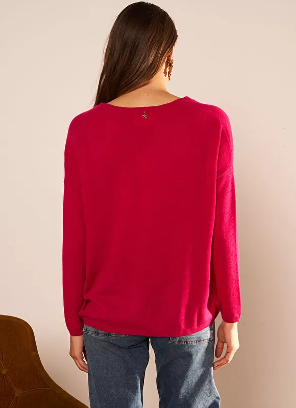 Cheap Sud Express Pull Au Volume Oversize Et A Manches Longues Pres Du Corps Framboise Monjoe
