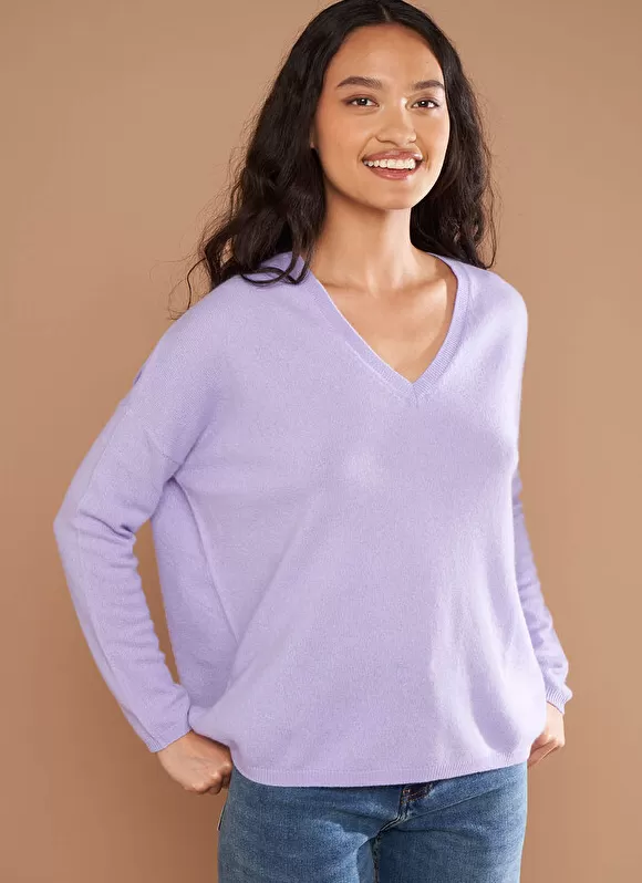 Best Sud Express Pull Au Volume Oversize Et A Manches Longues Pres Du Corps Lavande Monjoe