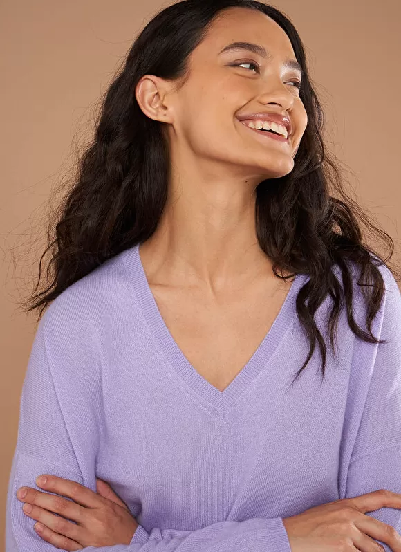Best Sud Express Pull Au Volume Oversize Et A Manches Longues Pres Du Corps Lavande Monjoe