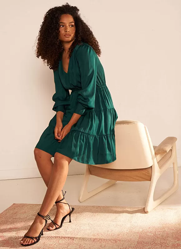 Flash Sale Sud Express Robe Courte Satin A Encolure V Bouteille Rascalou
