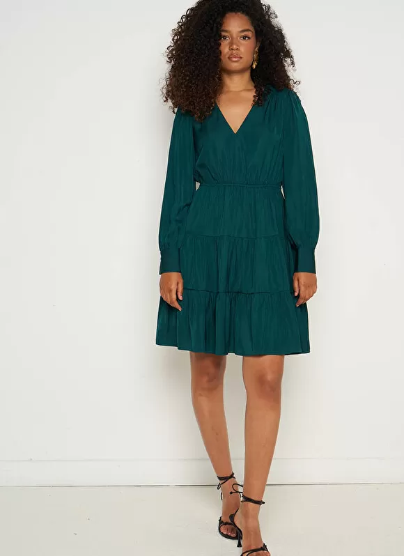 Flash Sale Sud Express Robe Courte Satin A Encolure V Bouteille Rascalou
