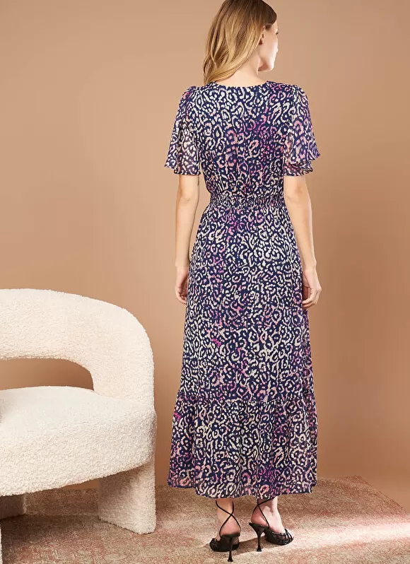 Best Sud Express Robe Longue Imprimee A Col V Marine Rouza