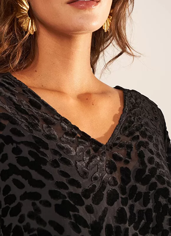 Store Sud Express Top Manches Courtes Imprime Noir Toxana