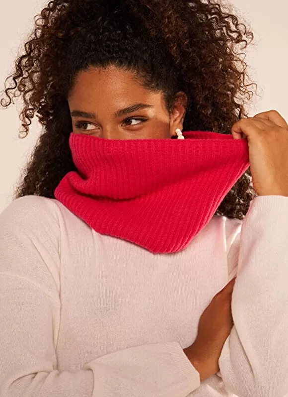Clearance Sud Express Tour De Cou A Cotes En Cachemire Framboise Enorax