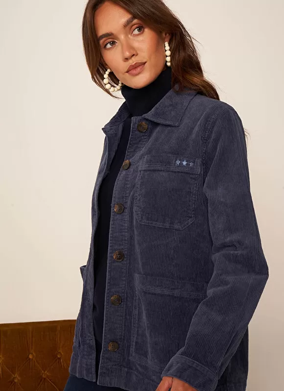 Clearance Sud Express Veste En Velours Cotele En Coton Indigo Vastina