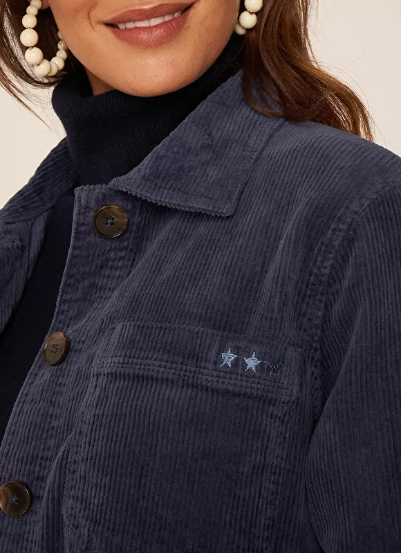 Clearance Sud Express Veste En Velours Cotele En Coton Indigo Vastina